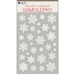 Samolepky bílé s glitry 25x14 cm vločky – Zboží Dáma