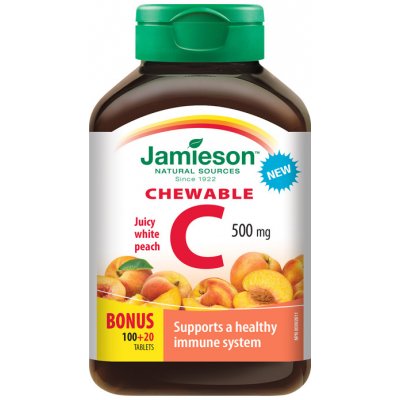 JAMIESON Vitamín C 500 mg broskev chewable 120 tablet – Zboží Mobilmania