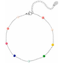 Ornamenti náramek na kotník Colourful beads silver OOR150029