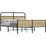 vidaXL Kovový rám postele bez matrace dub sonoma – Zboží Dáma