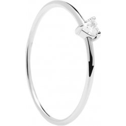 PD Paola Minimalistický stříbrný prsten se srdíčkem White Heart Silver AN02 223
