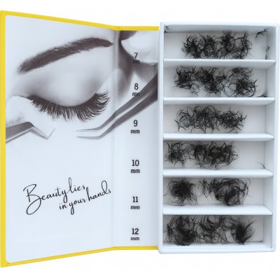 Luxury Lashes 5D Řasy Premium sypaná v Hotovém Vějířku 1 000 ks Zakřivení umělých řas: C, Délka umělých řas: Mix délek 7-12 mm, Tloušťka řas: 005 – Hledejceny.cz