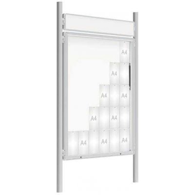 PROCITY Venkovní vitrína model 2000 30x A4, elox, včetně sloupků a záhlaví | Zboží Auto