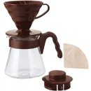 Hario V60-02 Pour Over Kit Plastic Brown