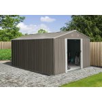 Riwall PRO RMSA 12x10 Brown - zahradní domek kovový 3 x 3,7 m SD-X1210-H170C-B – Sleviste.cz