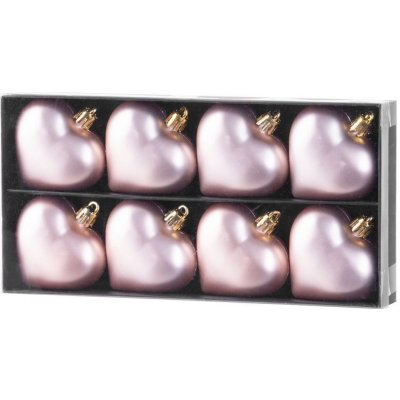 Strend Pro Ozdoba MagicHome Vánoce 8 ks 6 cm srdce růžové na vánoční stromek ST8091069 – Sleviste.cz