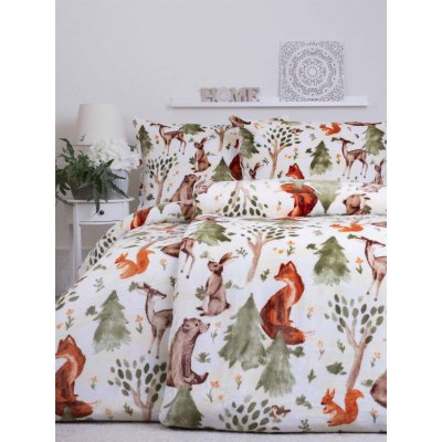 MKLuzkoviny.cz Povlečení mikroplyš Exclusive Lesní zvířátka 140x200 70x90 – Sleviste.cz