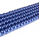 Voskované perly - královsky modré - Ø 8 mm - 10 ks – Zboží Dáma