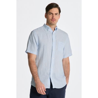 Gant reg linen stripe SS shirt modrá