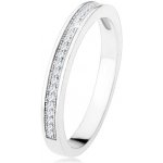 Šperky eshop prsten ze stříbra 925 vodorovná linie čirých zirkonů gravírované kuličky SP46.19 – Hledejceny.cz