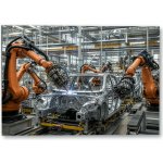 Plakát – Robotická ramena při montáži automobilové karoserie 150 × 105 cm Bez rámu Ne Bez rámu – Hledejceny.cz