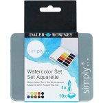 Daler-Rowney Barva akvarelová -cestovní sada vč. štětce Simply 10 barev – Sleviste.cz