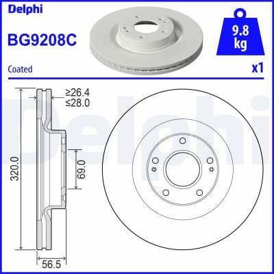 Brzdový kotouč DELPHI BG9208C – Zboží Mobilmania