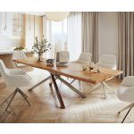 DELIFE Jídelní stůl Edge 280 x 100 akácie přírodní sklo Live-Edge – Zboží Mobilmania