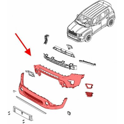 APmotos Přední nárazník JEEP RENEGADE I BU 2018-2022 FACELIFT 6XD52TZZAA – Hledejceny.cz
