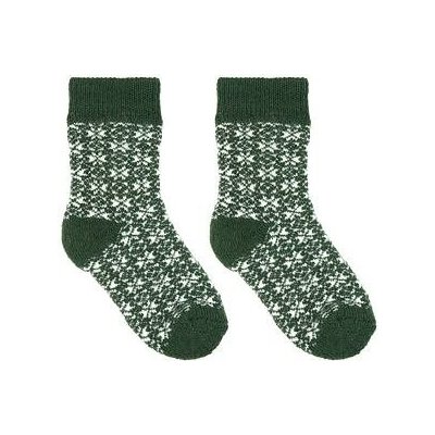 Merino Vlnka Dětské vánoční ponožky zelená – Zboží Dáma