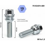 Kolový šroub M14x1,5x45 koule R14 pohyblivá, klíč 19, PS19D45R14-MW ; výška 74,5 | Zboží Auto