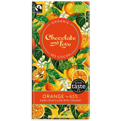 Chocolate and Love Orange 65% hořká čokoláda pomeranč 80 g – Sleviste.cz