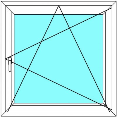 ALUPLAST 110x110 Otevírací a Sklopné Pravé Bílá