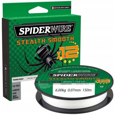 SpiderWire šňůra Stealth Smooth 12 Průhledná 150m 0,06mm 5,4kg – Hledejceny.cz