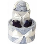 Brumlík dvoupatrový plenkový dort Zajíček ocelově modrá – Zbozi.Blesk.cz