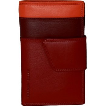 Dámská kožená peněženka vícebarevná tmavě červená