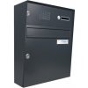 Poštovní schránka 1x poštovní schránka A-01 pro montáž na povrch s 1x zvonkem a HM ABB + opláštění - lakovaná - RAL 7016 MAT. - ANTRACIT