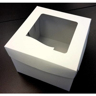 Dortisimo Dortová krabice bílá čtvercová s okénkem (25 x 25 x 19,5 cm)