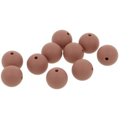 Natana silikonové korálky popelavě růžové 15 mm 10 ks – Hledejceny.cz