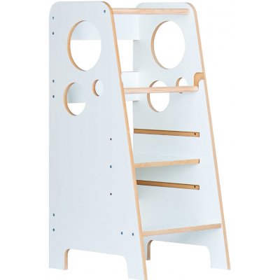 iMex Montessori Dřevěná učící věž Decor bílá 79 cm – Zboží Mobilmania