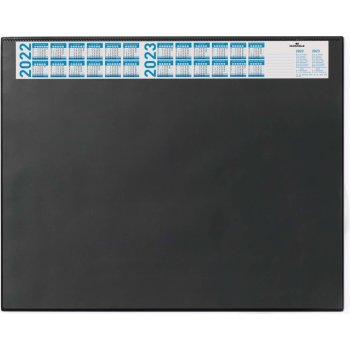 Podložka na stůl 650x520 mm s ročním kalendářem a transp. folií černá