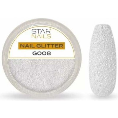 Nail Art zdobení glitter G008 Glittrové dekorace na nehty bílá – Zboží Dáma