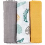 PETITE&MARS bambusová mušelínová Moussy Ochre Leaves 68 x 68 cm 3 ks – Sleviste.cz