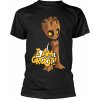 Pánské Tričko Strážci Galaxie tričko Groot Pop Black pánské