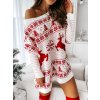 Dámský svetr a pulovr Fashionweek Prodloužený vánoční svetr tunika oversized NB14836 Bílá