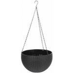 Květináč Strend Pro Modern visací tmavě šedá 26x16cm řetěz – Zboží Mobilmania
