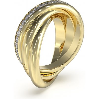 Guess pozlacený prsten se zirkony Perfect JUBR04067JWYG
