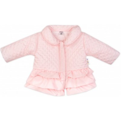 Baby Nellys Kojenecký flaušový kabátek pudrově růžový – Zboží Mobilmania