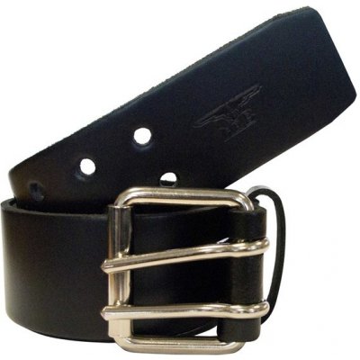 Mister B Belt 5 cm široký jednoduchý kožený opasek s dvojitou přezkou MEDIUM