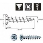 Vrut FEX-KS 4,2/25 PH2 WIROX pro okenní kování/PVC profily BALENÍ 1000 ks – Hledejceny.cz
