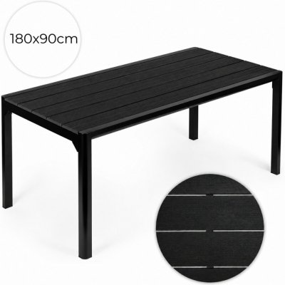 MultiGarden NSAK-180-1-1 Zahradní stůl pro 8 osob, 180x90 cm, černá deska – Hledejceny.cz