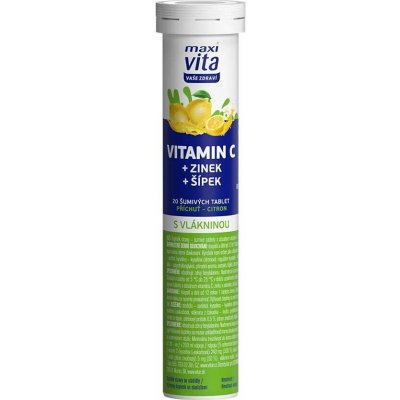 Maxivita Vitamin C + zinek + šípek 20 šumivých tablet – Hledejceny.cz