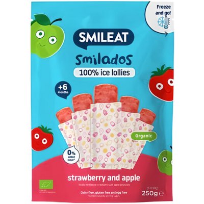 Smileat BIO 100% ovocné zmrzlinky jahoda & jablko 5 x 50 g – Sleviste.cz