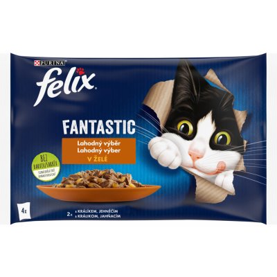 Felix Fantastic králík jehněčí v želé 4 x 85 g – Zbozi.Blesk.cz