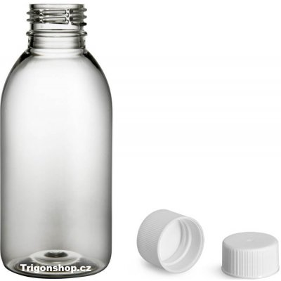 Tera Plastová lahvička, lékovka čirá s bílým uzávěrem 150 ml