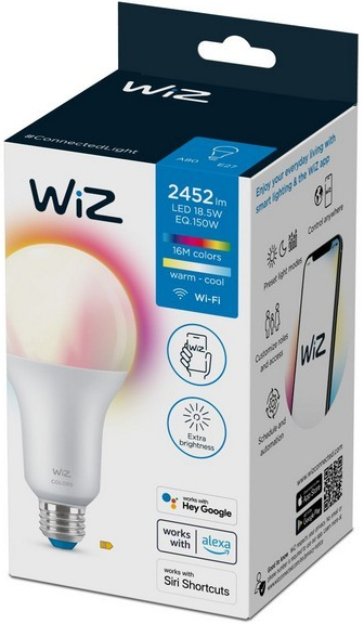 WiZ Colors 8719514554634 inteligentní žárovka LED E27 18,5W 2452lm 2200-6500K  RGB stmívatelná od 667 Kč - Heureka.cz