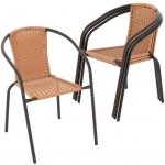 Garthen bistro židle D86738 set 4 ks polyratan světle hnědá – Hledejceny.cz