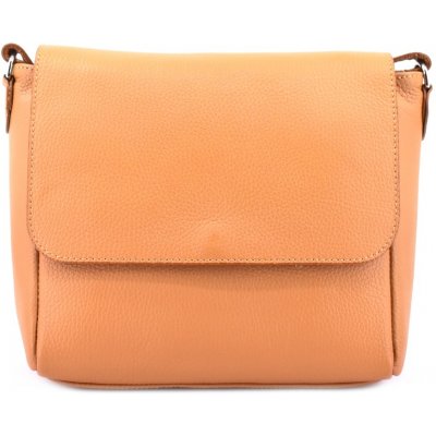 Arteddy dámská kožená kabelka crossbody s klopnou camel