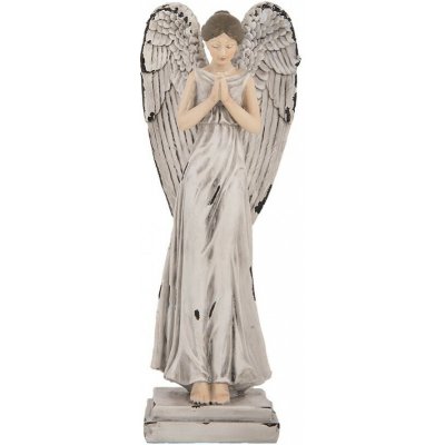 Šedá antik dekorace anděl s odřením Angel 9*8*23 cm Clayre & Eef – Hledejceny.cz
