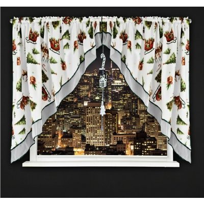Vánoční dekorační závěs XMAS GIFT bílá 400x145 cm (cena za 1 kus) MyBestHome – Hledejceny.cz